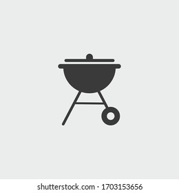 grill icon. grill vector on gray background