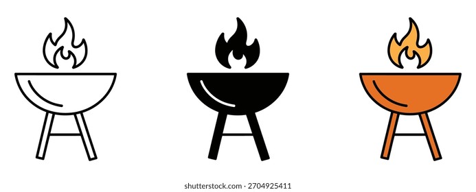 Grill icon vector. promising fun, festive, and delicious vibe symbol. vector illustration.