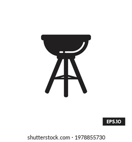 Grill icon vector set. Camping Symbol logo vector illustration