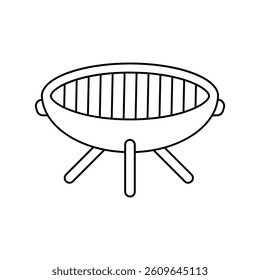 grill icon with white background vector stock illustration