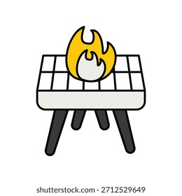 Icono de parrilla con fondo blanco Vector Ilustración de stock