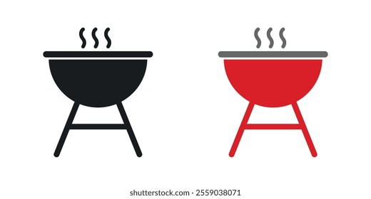 Grill icons in black and colored version