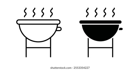 Ícones de grade em estilo preto preenchido e contornado