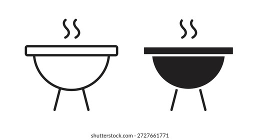 Iconos de parrilla colección. Iconos planos lineales delgados y negros