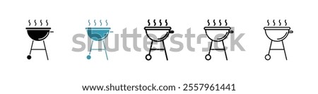 Grill icons pack in black and blue.