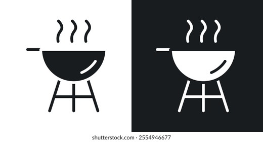 Grill icons in solid black and white colors