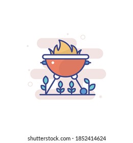 Grill illustration style vector icon.