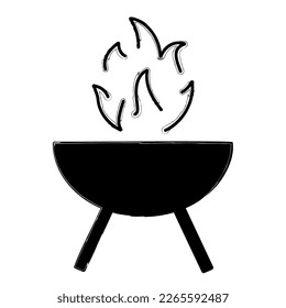 Grill einzeln auf weißem Hintergrund, Vektorgrafik.