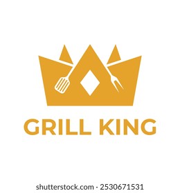 grill king flat minimalist logo design