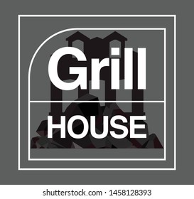 Grill Label, tag, vignette vector