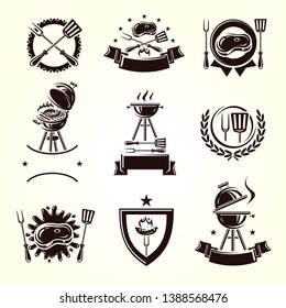 Grill labels and elements set. Collection icon grill. Vector