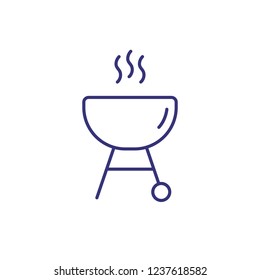 Grill line icon. Barbeque, bbq, brazier. Home appliances concept. Can be used for topics like picnic, outdoor party, cooking