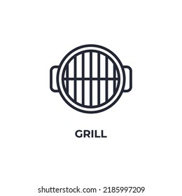 grill line icon. linear style sign for mobile concept and web design. Outline vector icon. Symbol, logo illustration. Vector graphics