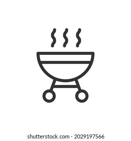 Grill line icon in trendy style. Stroke vector pictogram isolated on a white background. Grill premium outline icons.