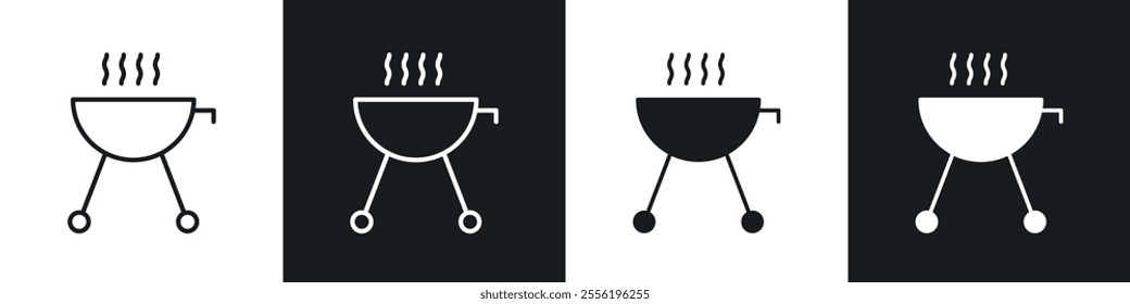 Grill linear icon set for app, and web design.