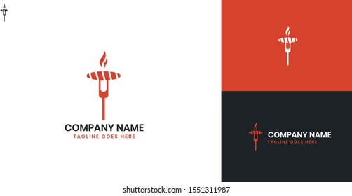 Grill logo - All elements on this template are editable with vector software, suitable for Food Business / Industry.