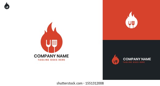 Grill logo - All elements on this template are editable with vector software, suitable for Food Business / Industry.