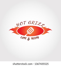 Grill logo design, food icon