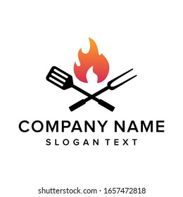 Grill logo design vector template