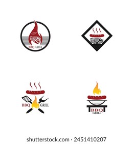 Plantilla de Vectores de Ilustraciones con logotipo de parrilla