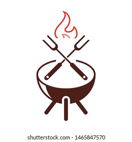 Grill Logo Template Vector Icon Design