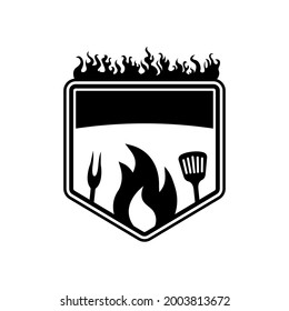 Grill master icon vector. BBQ illustration sign. Grill menu symbol or logo.