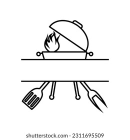 Grill master icon vector. BBQ illustration sign. Grill menu symbol or logo.