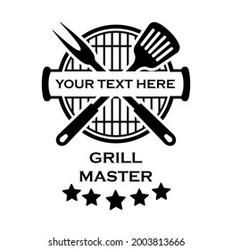 Grill Master Icon Vector Set. BBQ Illustration Sign Collection. Grill Menu Symbol Or Logo.