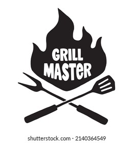 Grill master illustration, Doodle vector.