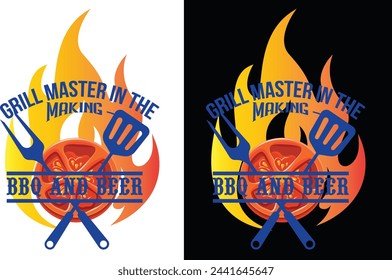 Grill master in the making - bob and  beer t shirt design an vector an graphics