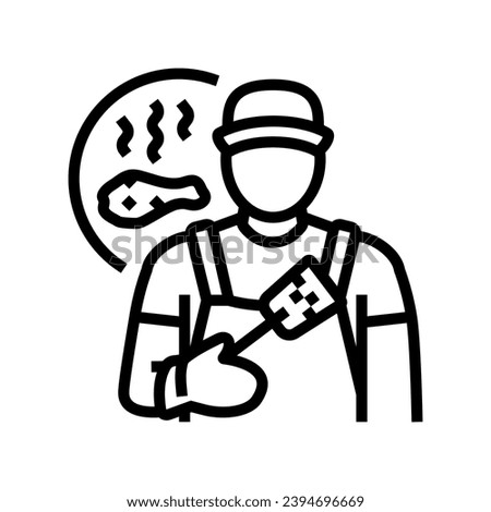 grill master restaurant chef line icon vector. grill master restaurant chef sign. isolated contour symbol black illustration