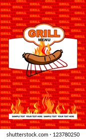 Grill menu card design.