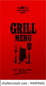 Grill Menu Card Design template.