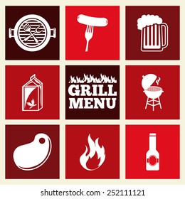 grill menu design, vector illustration eps10 graphic 