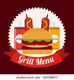 grill menu design, vector illustration eps10 graphic 