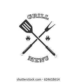 Grill menu icon. Isolated on white background. Vector illustration.
