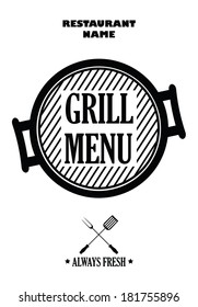 Grill menu isolated on white background, vector illustration