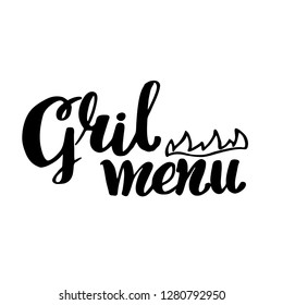 Grill menu logo. Design element for the design of promotional materials. Grill menu design. BBQ vector label isolated