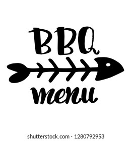 Grill menu logo. Design element for the design of promotional materials. Grill menu design. BBQ vector label isolated