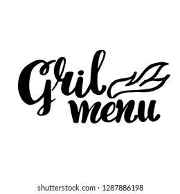 Grill menu logo. Design element for the design of promotional materials. Grill menu design. BBQ vector label isolated