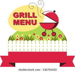 grill menu Ã¢Â?Â? vector illustration, barbecue grill vintage for summer holidays