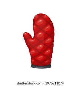 Grill mitt or Kitchen protective oven glove vector illustration