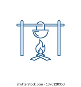 Grill Outdoor logo design vector template, Outdoor logo design concept, Icon symbol