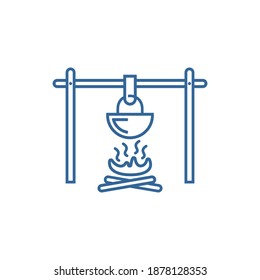 Grill Outdoor logo design vector template, Outdoor logo design concept, Icon symbol