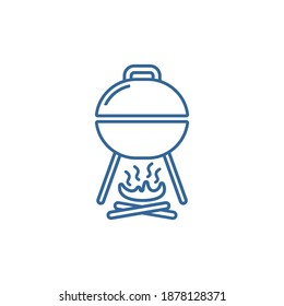 Grill Outdoor logo design vector template, Outdoor logo design concept, Icon symbol