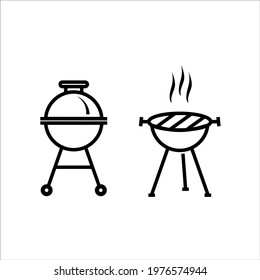 Grill outline icon. Barbecue concept. Vector illustration isolated on white background