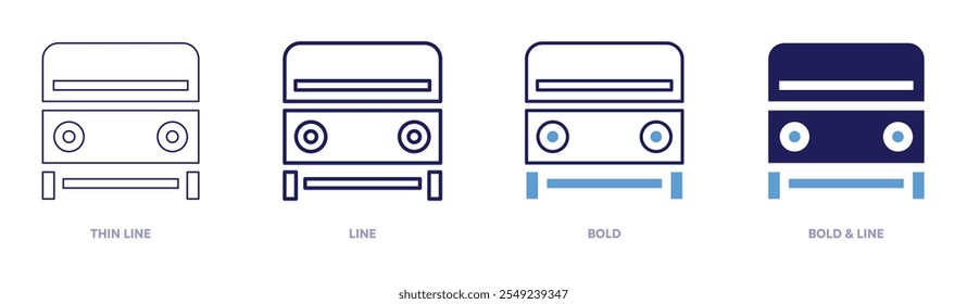 Grill oven icon in 4 different styles. Thin Line, Line, Bold, and Bold Line. Duotone style. Editable stroke.