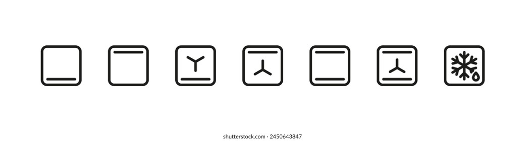 Grill oven multiple heating mode icons. Cooking modes button set.