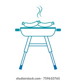 grill oven with sausages