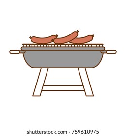 grill oven with sausages
